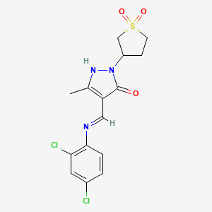 (4E)-4-{[(2,4-dichlorophenyl)amino]methylidene}-2-(1,1-dioxidotetrahydrothiophen-3-yl)-5-methyl-2,4-dihydro-3H-pyrazol-3-one