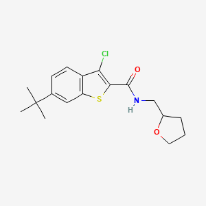 6-tert-butyl-3-chloro-N-(tetrahydrofuran-2-ylmethyl)-1-benzothiophene-2-carboxamide