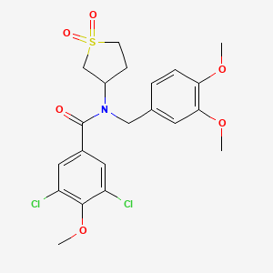 molecular formula C21H23Cl2NO6S B15109078 3,5-dichloro-N-(3,4-dimethoxybenzyl)-N-(1,1-dioxidotetrahydrothiophen-3-yl)-4-methoxybenzamide 