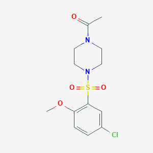 molecular formula C13H17ClN2O4S B15109104 1-Acetyl-4-[(5-chloro-2-methoxyphenyl)sulfonyl]piperazine 