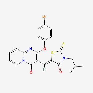 molecular formula C22H18BrN3O3S2 B15109123 2-(4-bromophenoxy)-3-{(Z)-[3-(2-methylpropyl)-4-oxo-2-thioxo-1,3-thiazolidin-5-ylidene]methyl}-4H-pyrido[1,2-a]pyrimidin-4-one 