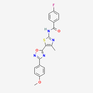 4-fluoro-N-[(2Z)-5-[3-(4-methoxyphenyl)-1,2,4-oxadiazol-5-yl]-4-methyl-1,3-thiazol-2(3H)-ylidene]benzamide