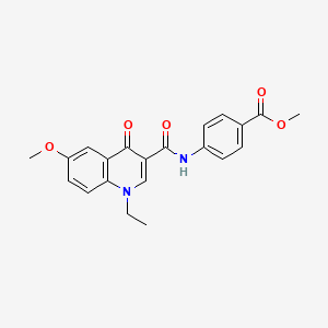 molecular formula C21H20N2O5 B15109138 Methyl 4-{[(1-ethyl-6-methoxy-4-oxo-1,4-dihydroquinolin-3-yl)carbonyl]amino}benzoate 