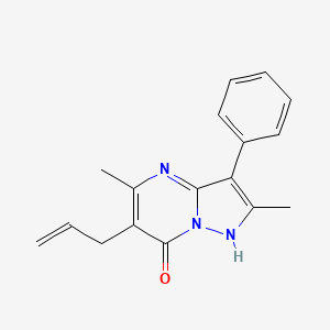 molecular formula C17H17N3O B15109147 2,5-Dimethyl-3-phenyl-6-(prop-2-en-1-yl)pyrazolo[1,5-a]pyrimidin-7-ol 