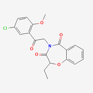 molecular formula C20H18ClNO5 B15109151 4-[2-(5-chloro-2-methoxyphenyl)-2-oxoethyl]-2-ethyl-1,4-benzoxazepine-3,5(2H,4H)-dione 