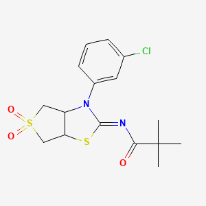 N-[(2Z)-3-(3-chlorophenyl)-5,5-dioxidotetrahydrothieno[3,4-d][1,3]thiazol-2(3H)-ylidene]-2,2-dimethylpropanamide