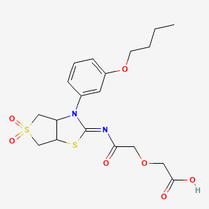 (2-{[(2Z)-3-(3-butoxyphenyl)-5,5-dioxidotetrahydrothieno[3,4-d][1,3]thiazol-2(3H)-ylidene]amino}-2-oxoethoxy)acetic acid