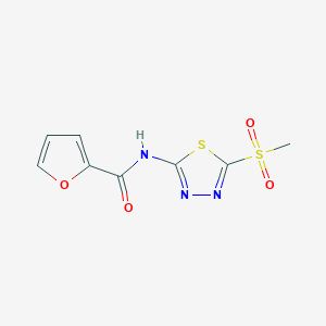 molecular formula C8H7N3O4S2 B15109168 N-(5-(methylsulfonyl)-1,3,4-thiadiazol-2-yl)furan-2-carboxamide 