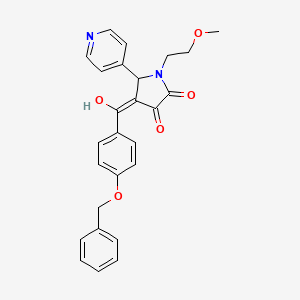 (4E)-4-{[4-(benzyloxy)phenyl](hydroxy)methylidene}-1-(2-methoxyethyl)-5-(pyridin-4-yl)pyrrolidine-2,3-dione