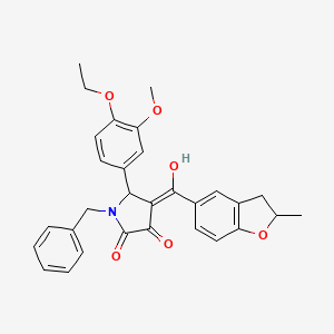 (4E)-1-benzyl-5-(4-ethoxy-3-methoxyphenyl)-4-[hydroxy(2-methyl-2,3-dihydro-1-benzofuran-5-yl)methylidene]pyrrolidine-2,3-dione