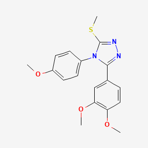 molecular formula C18H19N3O3S B15109228 3-(3,4-dimethoxyphenyl)-4-(4-methoxyphenyl)-5-(methylsulfanyl)-4H-1,2,4-triazole 