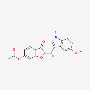 (2E)-2-[(5-methoxy-1-methyl-1H-indol-3-yl)methylidene]-3-oxo-2,3-dihydro-1-benzofuran-6-yl acetate