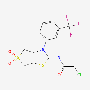 2-chloro-N-[(2Z)-5,5-dioxido-3-[3-(trifluoromethyl)phenyl]tetrahydrothieno[3,4-d][1,3]thiazol-2(3H)-ylidene]acetamide