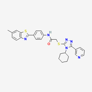 2-{[4-cyclohexyl-5-(pyridin-3-yl)-4H-1,2,4-triazol-3-yl]sulfanyl}-N-[4-(6-methyl-1,3-benzothiazol-2-yl)phenyl]acetamide