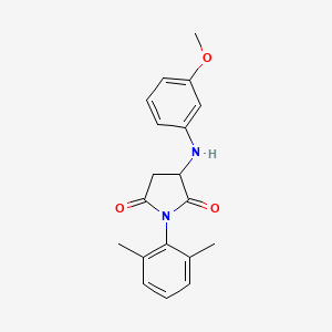 molecular formula C19H20N2O3 B15109272 1-(2,6-Dimethylphenyl)-3-[(3-methoxyphenyl)amino]azolidine-2,5-dione 