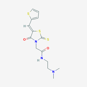 N-[2-(dimethylamino)ethyl]-2-[(5Z)-4-oxo-5-(thiophen-2-ylmethylidene)-2-thioxo-1,3-thiazolidin-3-yl]acetamide