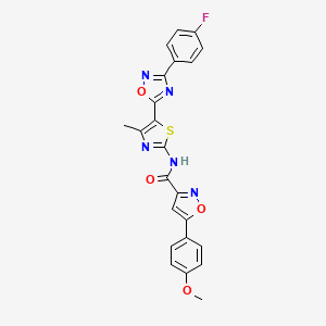 N-[(2E)-5-[3-(4-fluorophenyl)-1,2,4-oxadiazol-5-yl]-4-methyl-1,3-thiazol-2(3H)-ylidene]-5-(4-methoxyphenyl)-1,2-oxazole-3-carboxamide