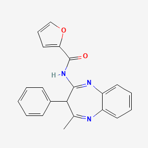 molecular formula C21H17N3O2 B15109293 N-(4-methyl-3-phenyl-3H-1,5-benzodiazepin-2-yl)furan-2-carboxamide 