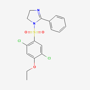 molecular formula C17H16Cl2N2O3S B15109330 1-(2,5-dichloro-4-ethoxybenzenesulfonyl)-2-phenyl-4,5-dihydro-1H-imidazole 