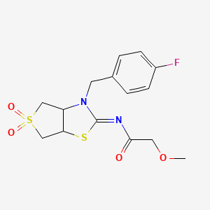 molecular formula C15H17FN2O4S2 B15109334 N-[(2E)-3-(4-fluorobenzyl)-5,5-dioxidotetrahydrothieno[3,4-d][1,3]thiazol-2(3H)-ylidene]-2-methoxyacetamide 