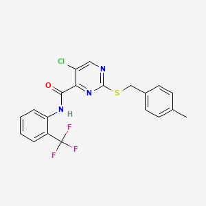 5-chloro-2-[(4-methylbenzyl)sulfanyl]-N-[2-(trifluoromethyl)phenyl]pyrimidine-4-carboxamide