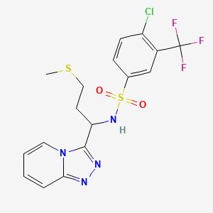 4-chloro-N-[3-(methylsulfanyl)-1-([1,2,4]triazolo[4,3-a]pyridin-3-yl)propyl]-3-(trifluoromethyl)benzenesulfonamide