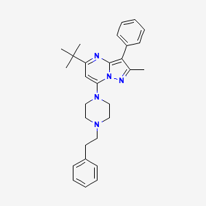 1-{5-Tert-butyl-2-methyl-3-phenylpyrazolo[1,5-a]pyrimidin-7-yl}-4-(2-phenylethyl)piperazine