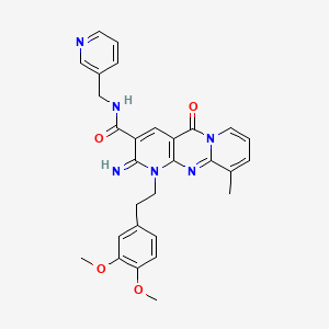 7-[2-(3,4-dimethoxyphenyl)ethyl]-6-imino-11-methyl-2-oxo-N-(pyridin-3-ylmethyl)-1,7,9-triazatricyclo[8.4.0.03,8]tetradeca-3(8),4,9,11,13-pentaene-5-carboxamide