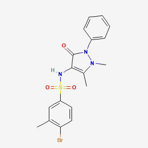 molecular formula C18H18BrN3O3S B15109447 4-bromo-N-(1,5-dimethyl-3-oxo-2-phenyl-2,3-dihydro-1H-pyrazol-4-yl)-3-methylbenzene-1-sulfonamide 