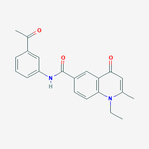 molecular formula C21H20N2O3 B15109459 N-(3-acetylphenyl)-1-ethyl-2-methyl-4-oxo-1,4-dihydroquinoline-6-carboxamide 