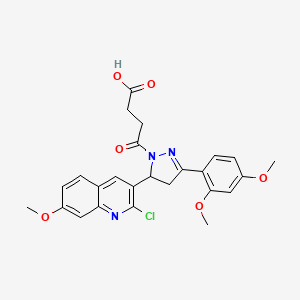 4-[5-(2-chloro-7-methoxyquinolin-3-yl)-3-(2,4-dimethoxyphenyl)-4,5-dihydro-1H-pyrazol-1-yl]-4-oxobutanoic acid