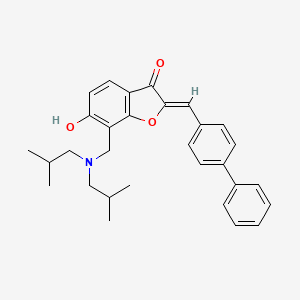 (2Z)-2-(biphenyl-4-ylmethylidene)-7-{[bis(2-methylpropyl)amino]methyl}-6-hydroxy-1-benzofuran-3(2H)-one