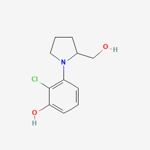 molecular formula C11H14ClNO2 B1510948 2-Chloro-3-[2-(hydroxymethyl)pyrrolidin-1-yl]phenol CAS No. 925233-22-3