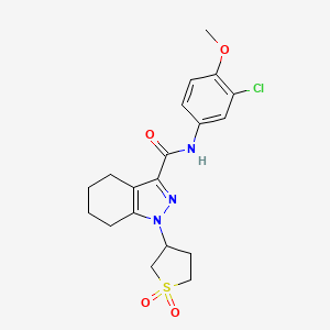 molecular formula C19H22ClN3O4S B15109482 N-(3-chloro-4-methoxyphenyl)-1-(1,1-dioxidotetrahydrothiophen-3-yl)-4,5,6,7-tetrahydro-1H-indazole-3-carboxamide 