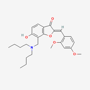 molecular formula C26H33NO5 B15109483 (2Z)-7-[(dibutylamino)methyl]-2-(2,4-dimethoxybenzylidene)-6-hydroxy-1-benzofuran-3(2H)-one 