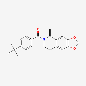 molecular formula C22H23NO3 B15109494 (4-tert-butylphenyl)(5-methylidene-7,8-dihydro[1,3]dioxolo[4,5-g]isoquinolin-6(5H)-yl)methanone 