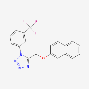 molecular formula C19H13F3N4O B15109509 5-[(naphthalen-2-yloxy)methyl]-1-[3-(trifluoromethyl)phenyl]-1H-tetrazole 