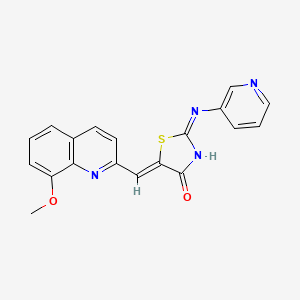 (5Z)-5-[(8-methoxyquinolin-2-yl)methylidene]-2-(pyridin-3-ylamino)-1,3-thiazol-4(5H)-one