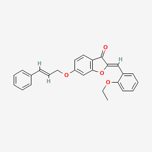 (2Z)-2-(2-ethoxybenzylidene)-6-{[(2E)-3-phenylprop-2-en-1-yl]oxy}-1-benzofuran-3(2H)-one