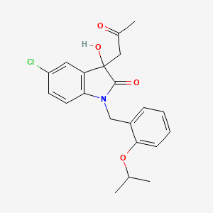 molecular formula C21H22ClNO4 B15109532 5-chloro-3-hydroxy-3-(2-oxopropyl)-1-[2-(propan-2-yloxy)benzyl]-1,3-dihydro-2H-indol-2-one 