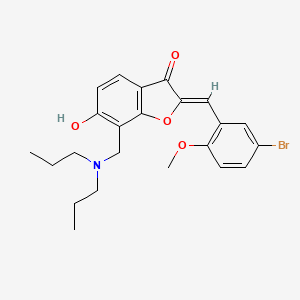 (2Z)-2-(5-bromo-2-methoxybenzylidene)-7-[(dipropylamino)methyl]-6-hydroxy-1-benzofuran-3(2H)-one