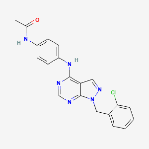 molecular formula C20H17ClN6O B15109554 N-(4-{[1-(2-chlorobenzyl)-1H-pyrazolo[3,4-d]pyrimidin-4-yl]amino}phenyl)acetamide 