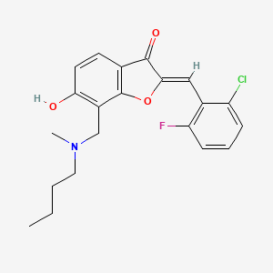 molecular formula C21H21ClFNO3 B15109557 (2Z)-7-{[butyl(methyl)amino]methyl}-2-(2-chloro-6-fluorobenzylidene)-6-hydroxy-1-benzofuran-3(2H)-one 