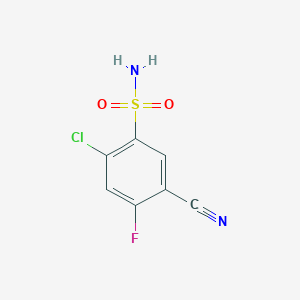 molecular formula C7H4ClFN2O2S B1510956 4-Chloro-2-fluoro-5-sulfamoylbenzonitrile 