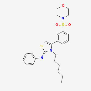 N-[(2Z)-3-hexyl-4-[3-(morpholin-4-ylsulfonyl)phenyl]-1,3-thiazol-2(3H)-ylidene]aniline