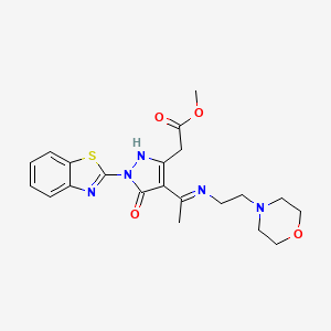 methyl [(4Z)-1-(1,3-benzothiazol-2-yl)-4-(1-{[2-(morpholin-4-yl)ethyl]amino}ethylidene)-5-oxo-4,5-dihydro-1H-pyrazol-3-yl]acetate