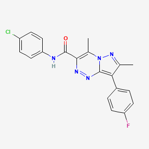 molecular formula C20H15ClFN5O B15109585 N-(4-chlorophenyl)-8-(4-fluorophenyl)-4,7-dimethylpyrazolo[5,1-c][1,2,4]triazine-3-carboxamide 