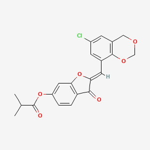 (2Z)-2-[(6-chloro-4H-1,3-benzodioxin-8-yl)methylidene]-3-oxo-2,3-dihydro-1-benzofuran-6-yl 2-methylpropanoate