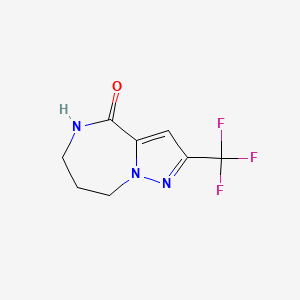 molecular formula C8H8F3N3O B1510961 2-(Trifluoromethyl)-5,6,7,8-tetrahydro-4H-pyrazolo[1,5-a][1,4]diazepin-4-one 