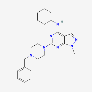 6-(4-benzylpiperazin-1-yl)-N-cyclohexyl-1-methyl-1H-pyrazolo[3,4-d]pyrimidin-4-amine